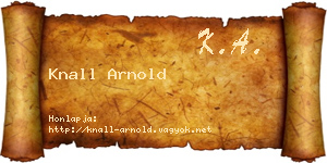 Knall Arnold névjegykártya